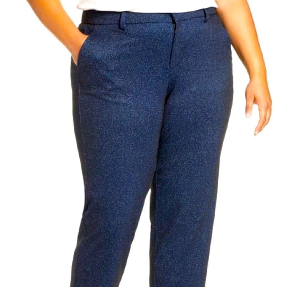 Liverpool Kelsey Navy Blue/Black pixel front zip trousers, size 24W